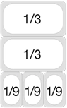 2 x 1/3 and 3 x 1/9