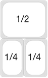 1/2 and 2 x 1/4