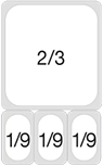 2/3 and 3 x 1/9